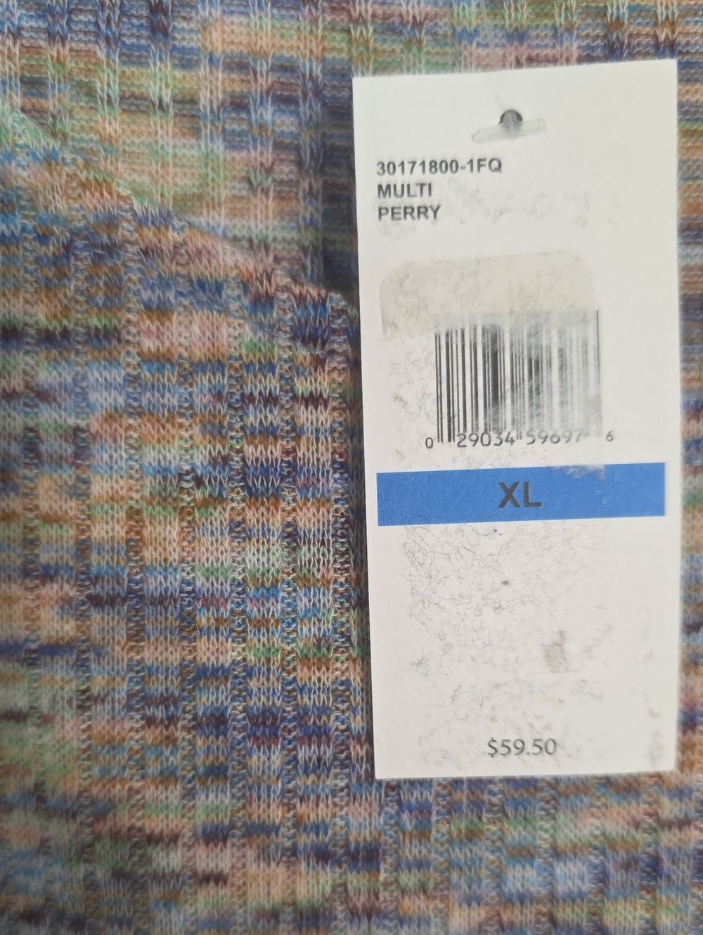 Jessica Simpson NWT Multicolor Ribbed Asymmetrical Neck Long Sleeve Top Size XL - Picture 4 of 6